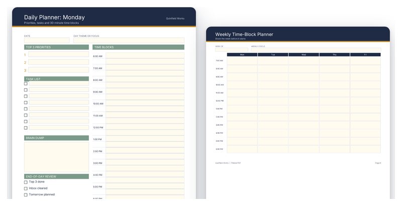 Time-Blocking Daily Planner preview
